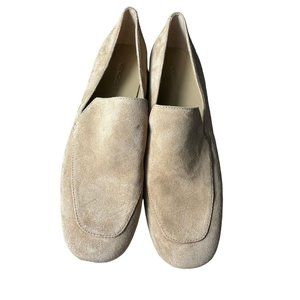 VINCE Vero Cuoio Lela Size 9 Loafer‎ Women’s Tan Suede Slip-On Block Heel #S93-8